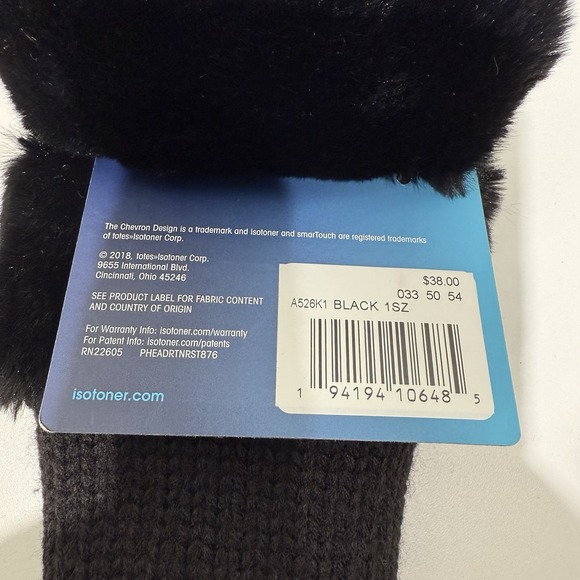 V-KE black women's smart touch mitten‎ A526K1 isotoner $38.00 retail - Picture 3 of 4
